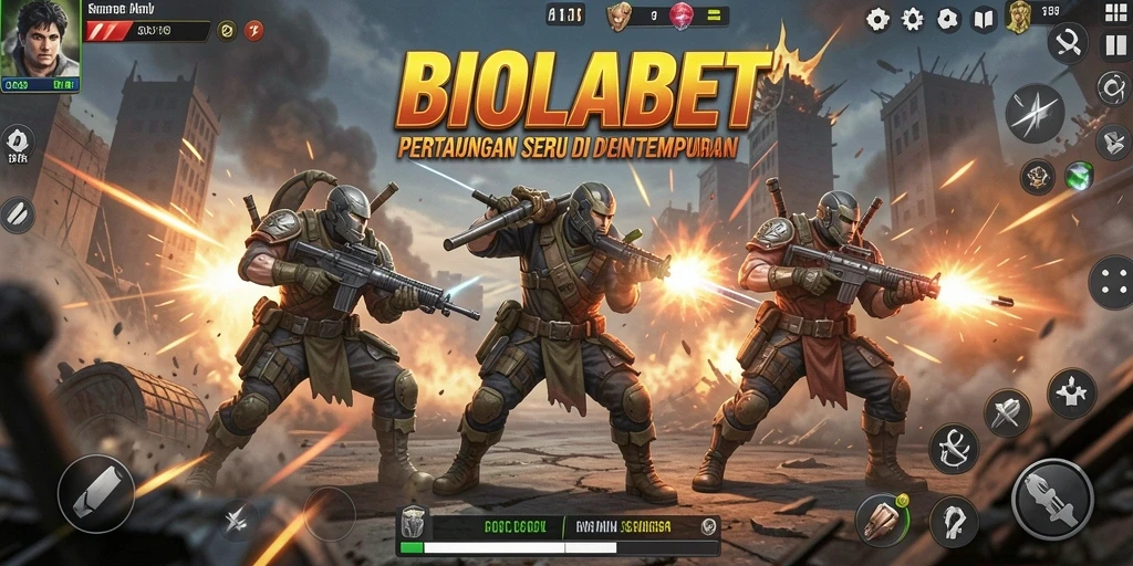 Tampilan aksi menegangkan dari gameplay BIOLABET yang seru.