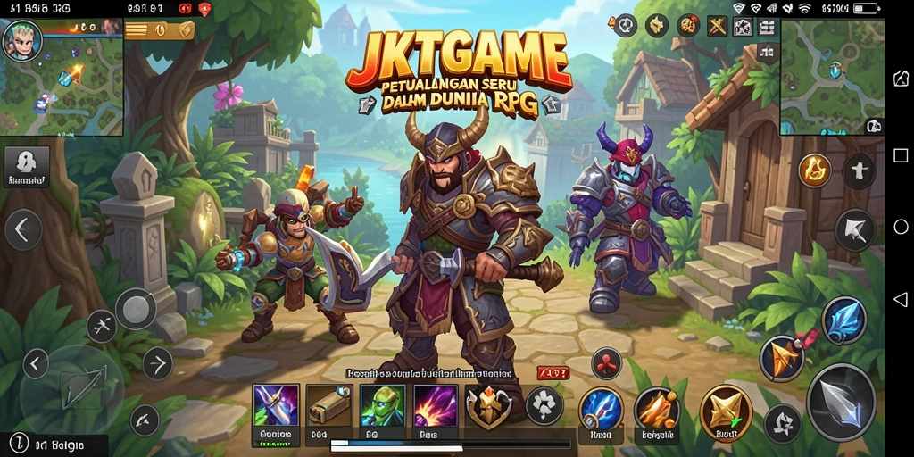 Tangkapan layar gameplay fantastis dari JKTGAME dengan karakter bertempur.