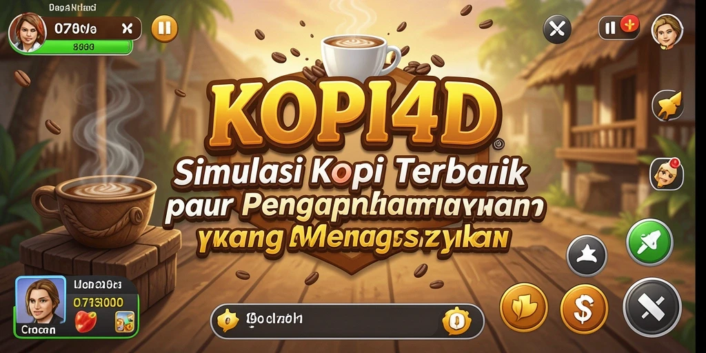 Screenshot gameplay KOPI4D dengan berbagai jenis minuman kopi.