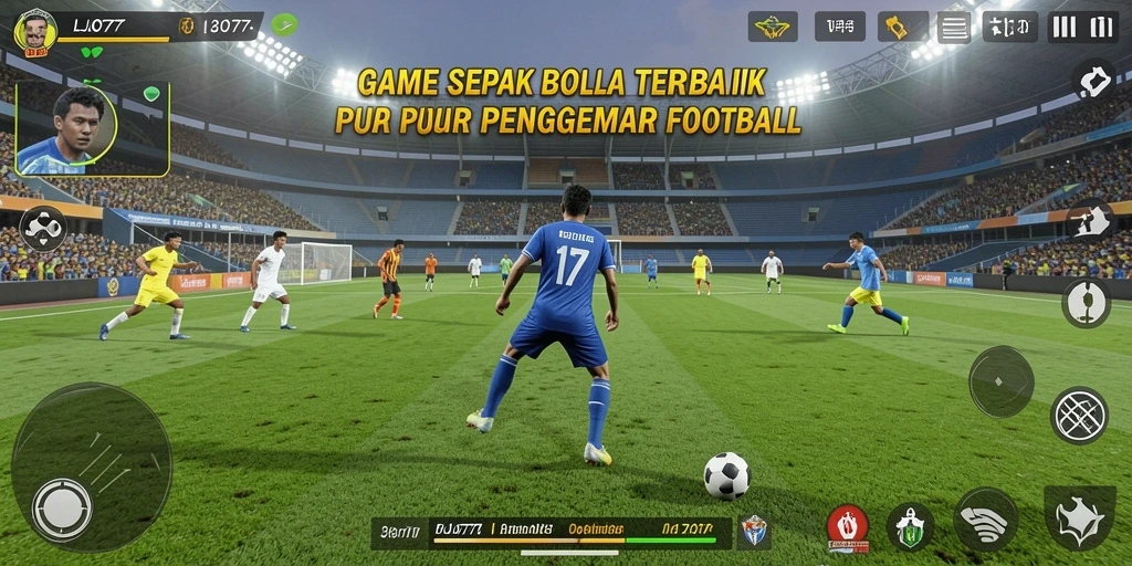 Tampilan gameplay LJO777 menampilkan aksi sepak bola yang mendebarkan.