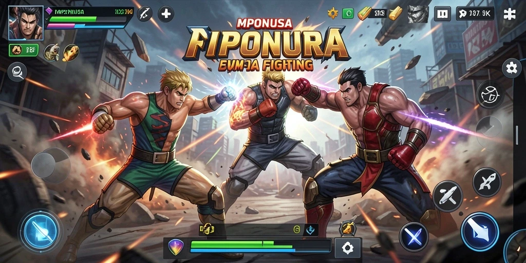 Gameplay seru pertempuran karakter di MPONUSA yang menegangkan.