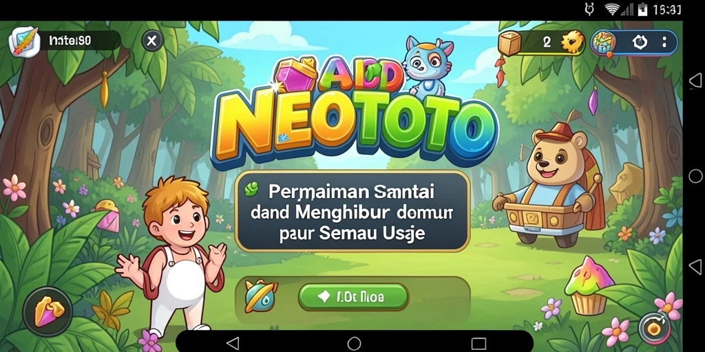 Screenshot gameplay NEOTOTO menampilkan keseruan petualangan santai.
