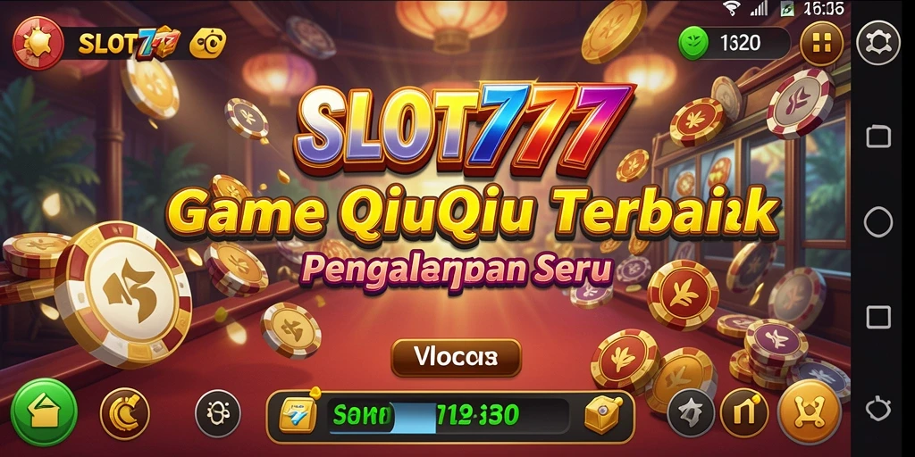Screenshot gameplay SLOT777 menampilkan aksi QiuQiu yang penuh semangat.